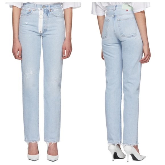 Off-White Denim - NWT OFF-WHITE Virgil Abloh Blue Straight-Leg Jeans Size 25